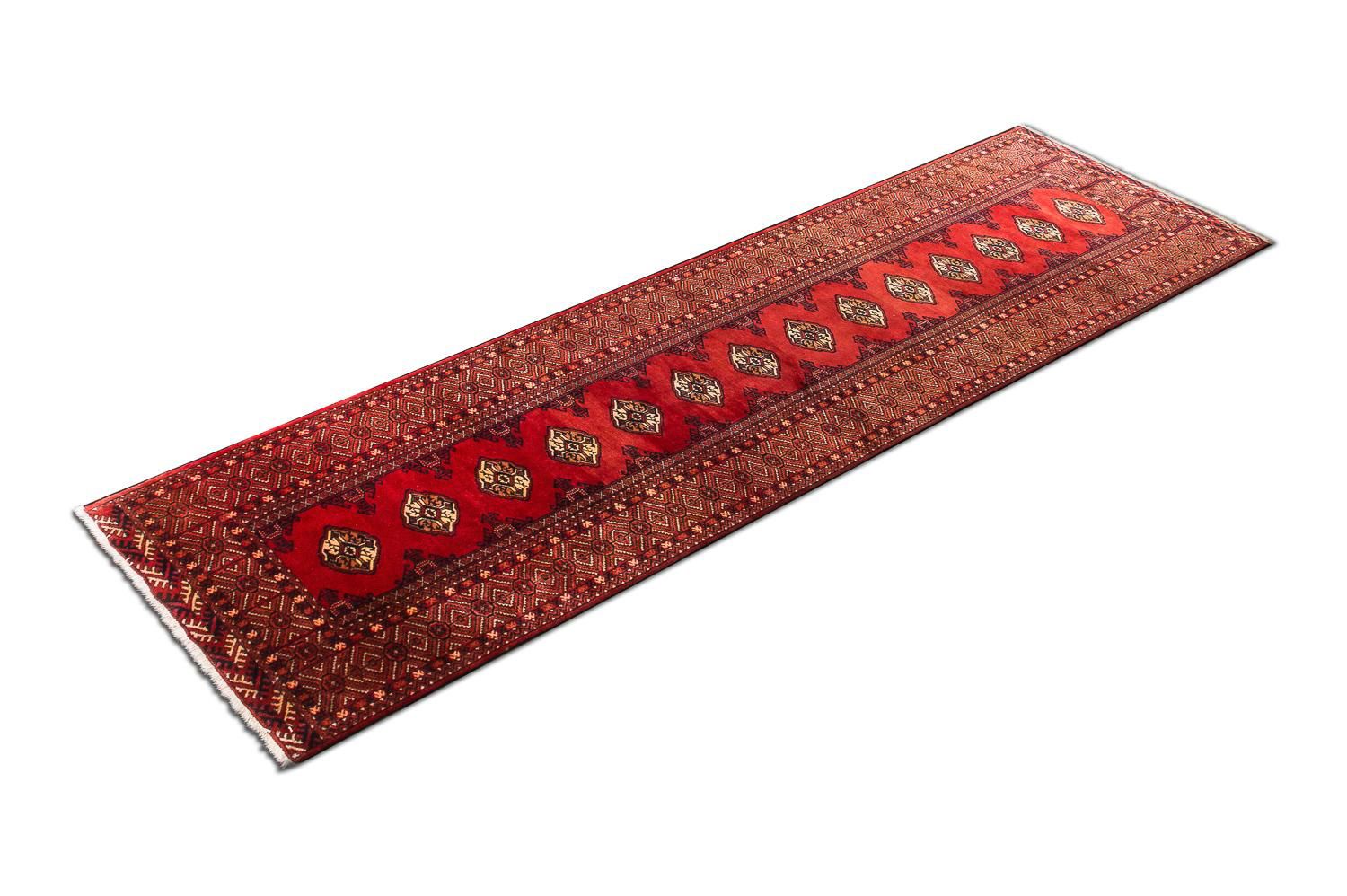 Corredor Tapete turquaman - 369 x 106 cm - vermelho