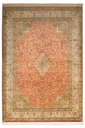 Tapis en soie - Soie du Cachemire - 244 x 168 cm - orange