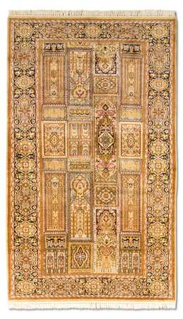 Tapete de seda - Kashmir Silk - 158 x 93 cm - castanho