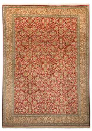 Silketeppe - Kashmir silke - 311 x 211 cm - rød