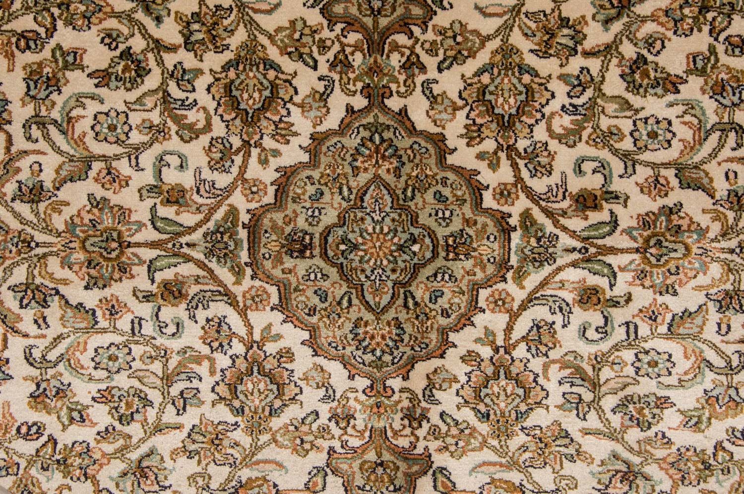 Zijden tapijt - Kashmir Silk - 186 x 126 cm - beige