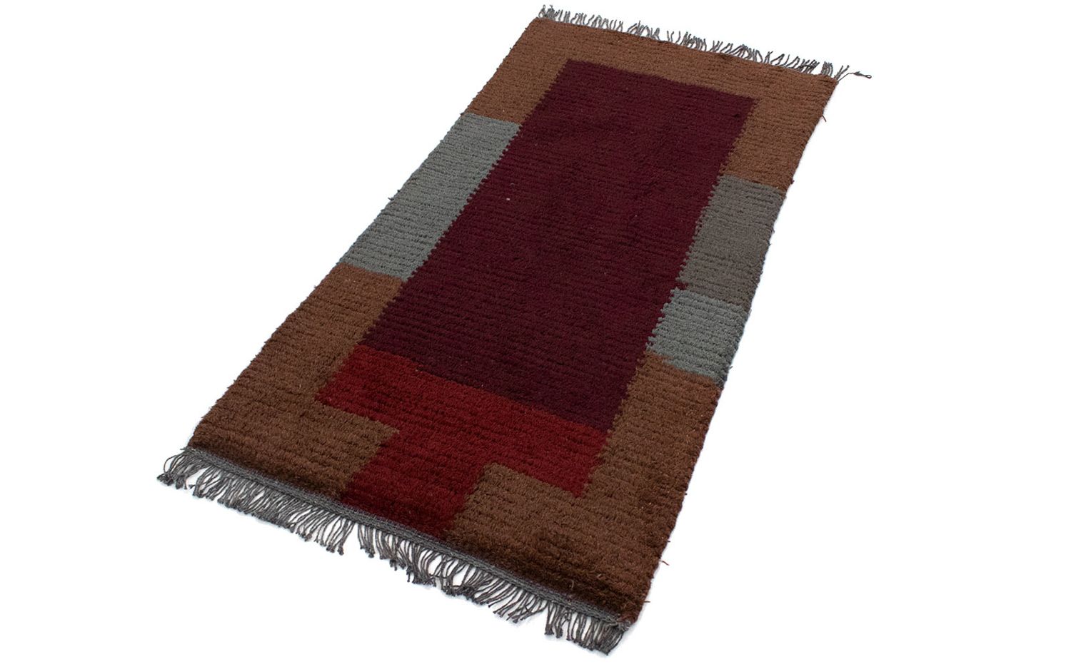 Tapis Népalais - 140 x 70 cm - rouge vin