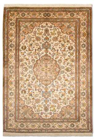 Jedwabny dywan - Kashmir Silk - 184 x 124 cm - beżowy