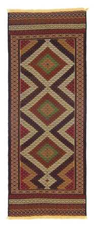 Runner Kelim Carpet - orientalisk matta - 222 x 85 cm - brun