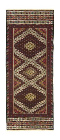 Runner Kelim Carpet - orientalisk matta - 190 x 75 cm - brun