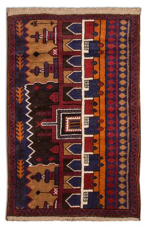 Belutsch Rug - 130 x 83 cm - multicolored