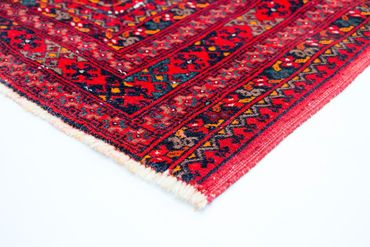 Runner Afghan Rug - Bukhara - 257 x 83 cm - red