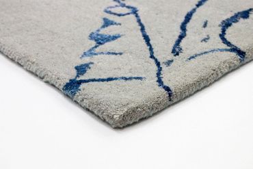 Tapis design - 241 x 153 cm - argent