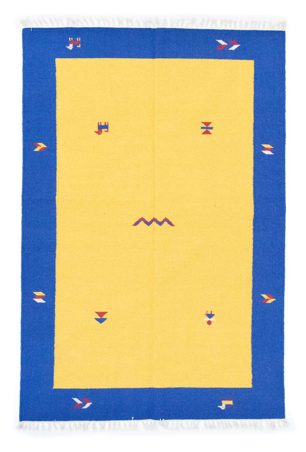 Tapis Kelim - Tendance - 200 x 140 cm - jaune