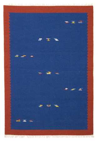 Tapete Kelim - Trendy - 180 x 120 cm - azul