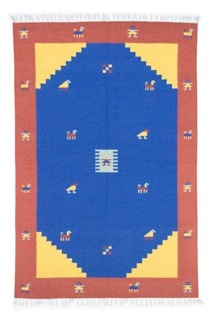 Kelim tapijt - Trendy - 200 x 140 cm - blauw