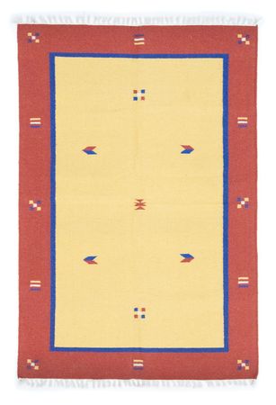 Tapis Kelim - Tendance - 200 x 140 cm - jaune