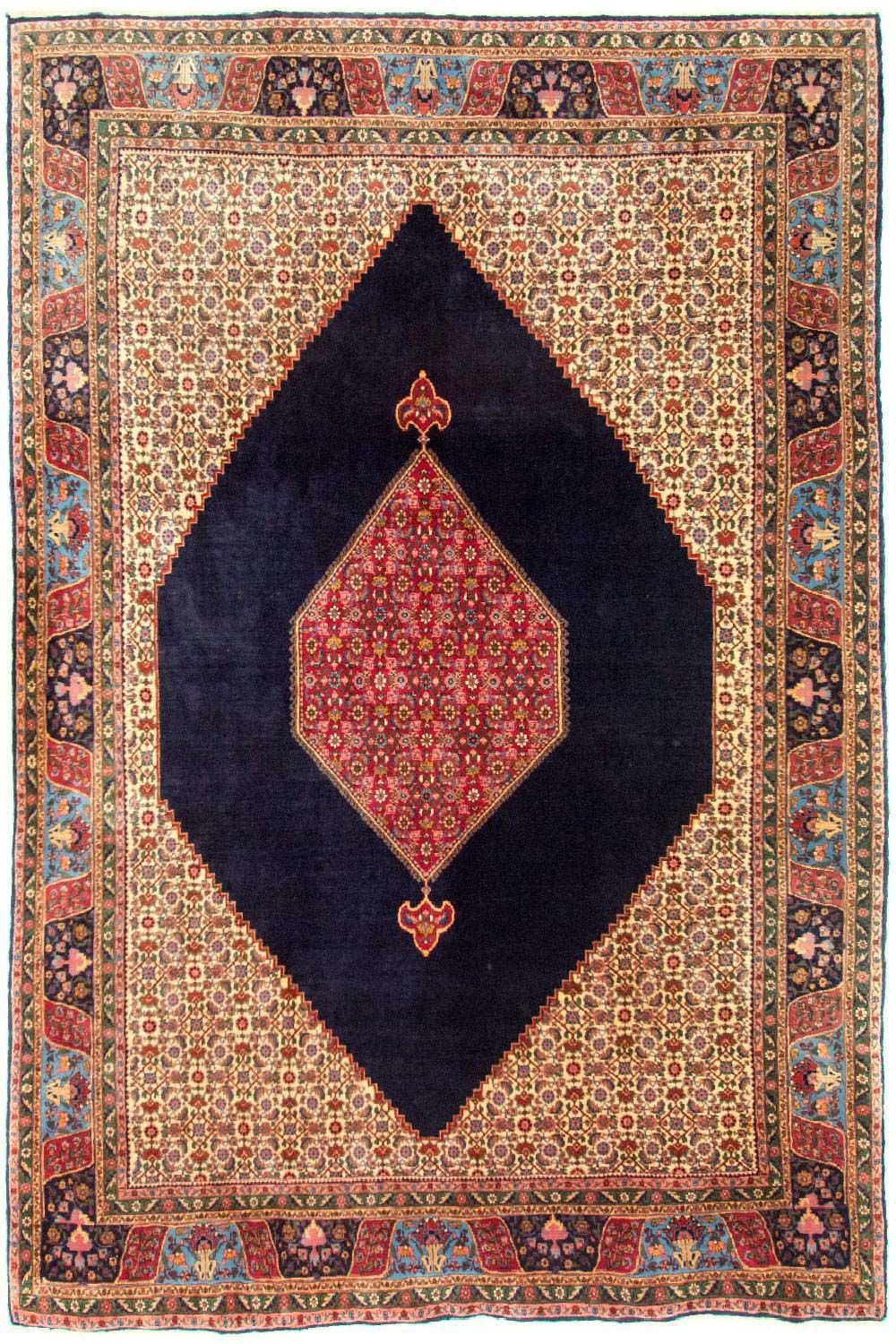 Alfombra persa - Bidjar - 315 x 223 cm - azul oscuro