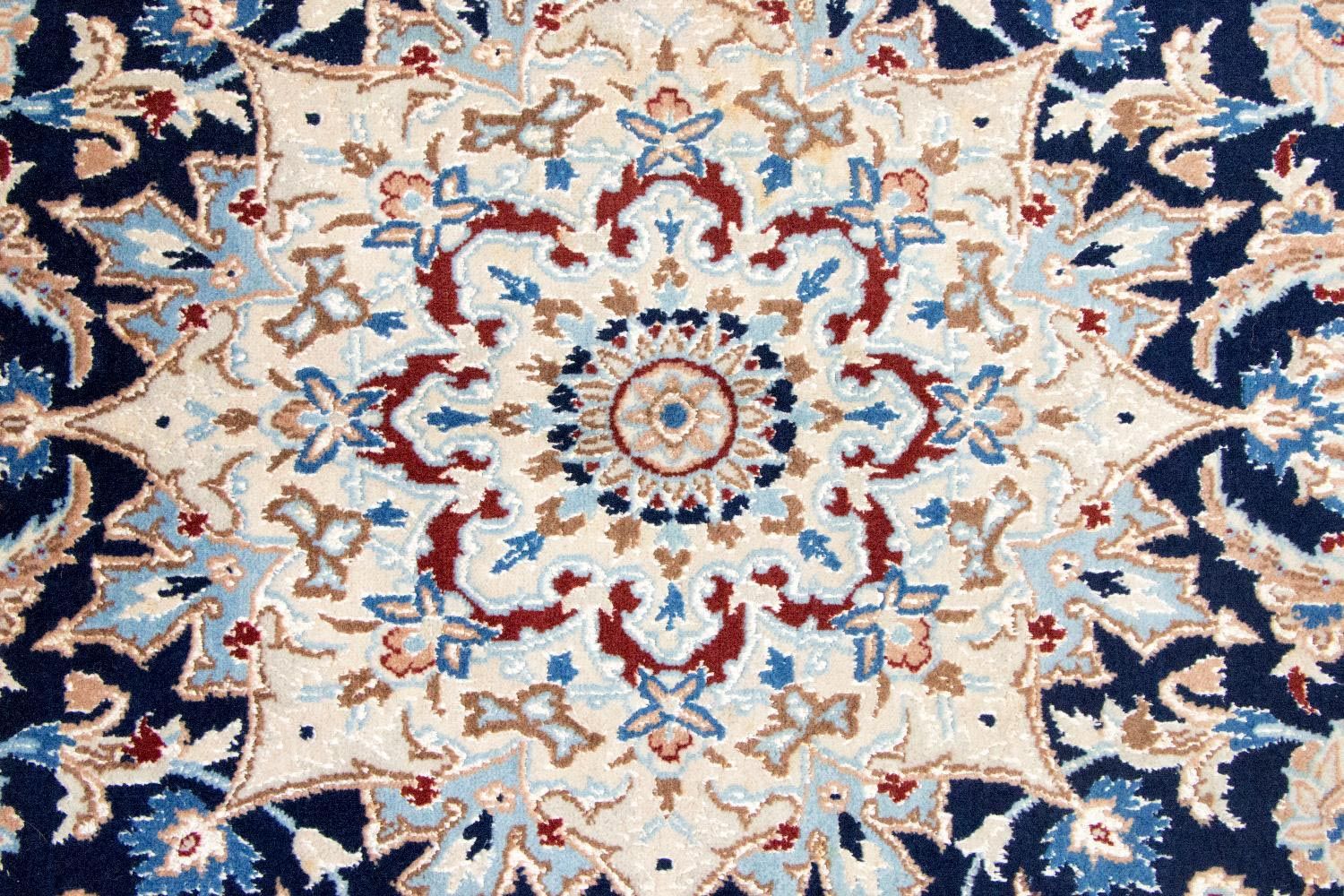 Tapete Persa - Nain - Royal - 236 x 147 cm - azul escuro