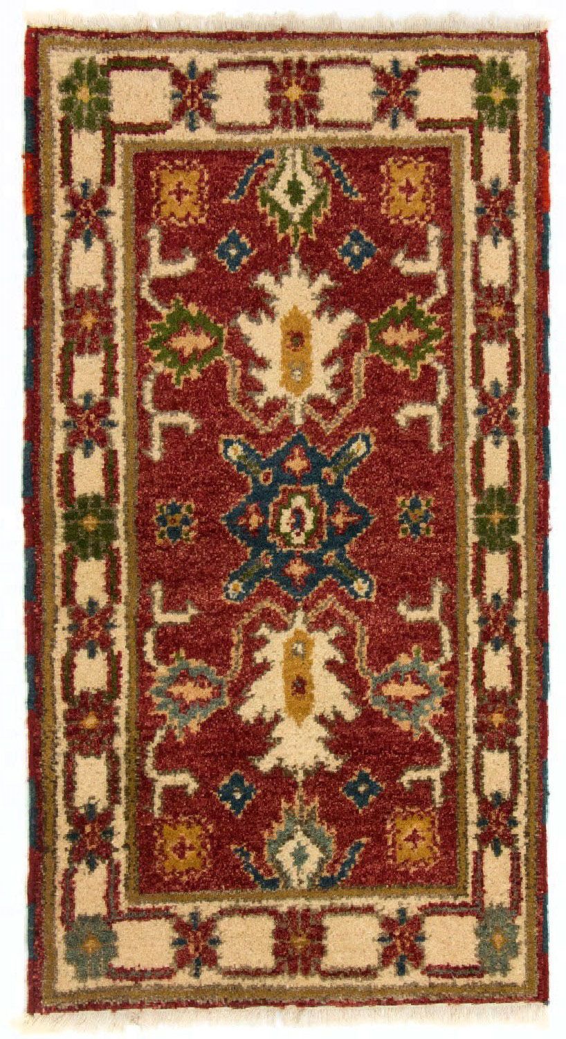 Alfombra oriental - 124 x 67 cm - rojo