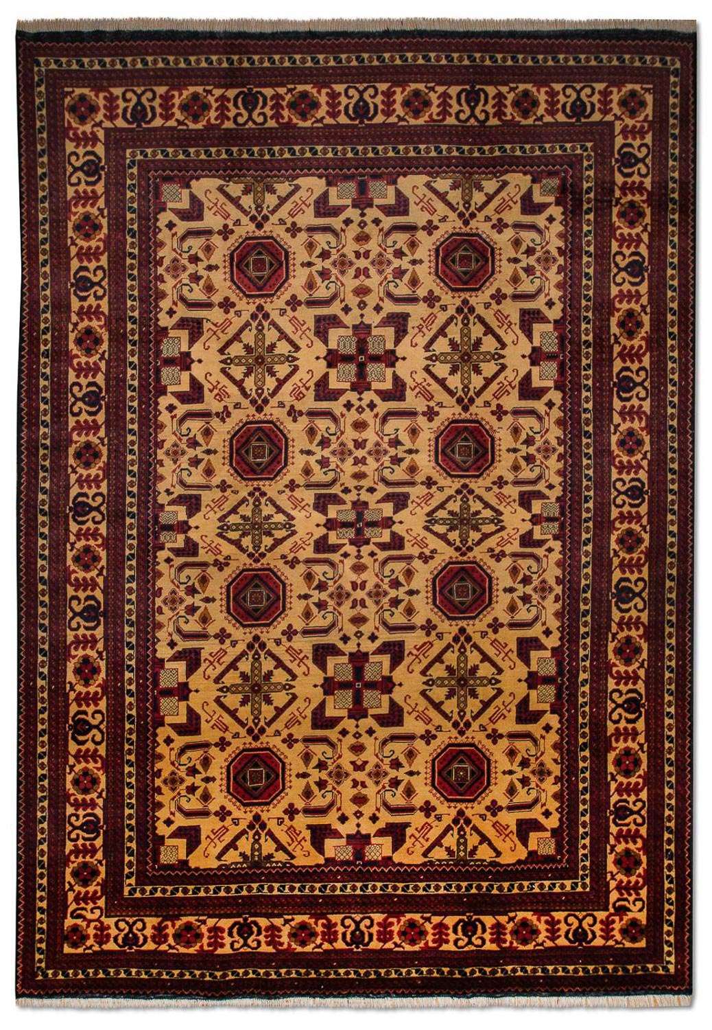 Afghansk tæppe - Hatshlu - 290 x 202 cm - gul