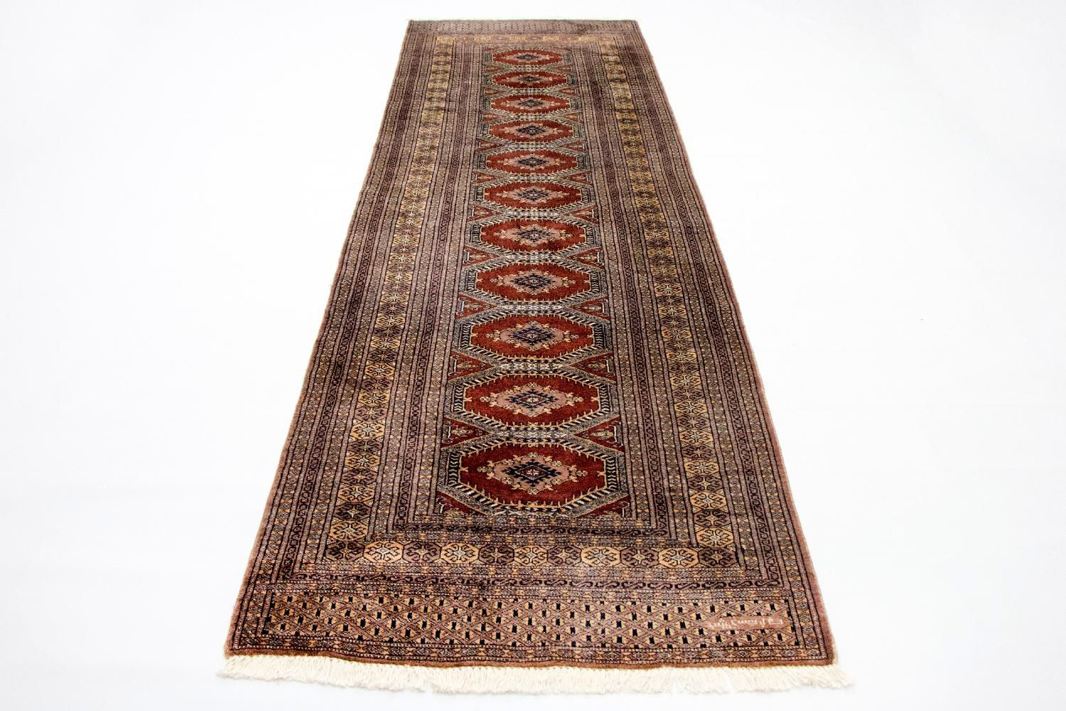 Løper Afghansk teppe - Bukhara - 300 x 97 cm - rød