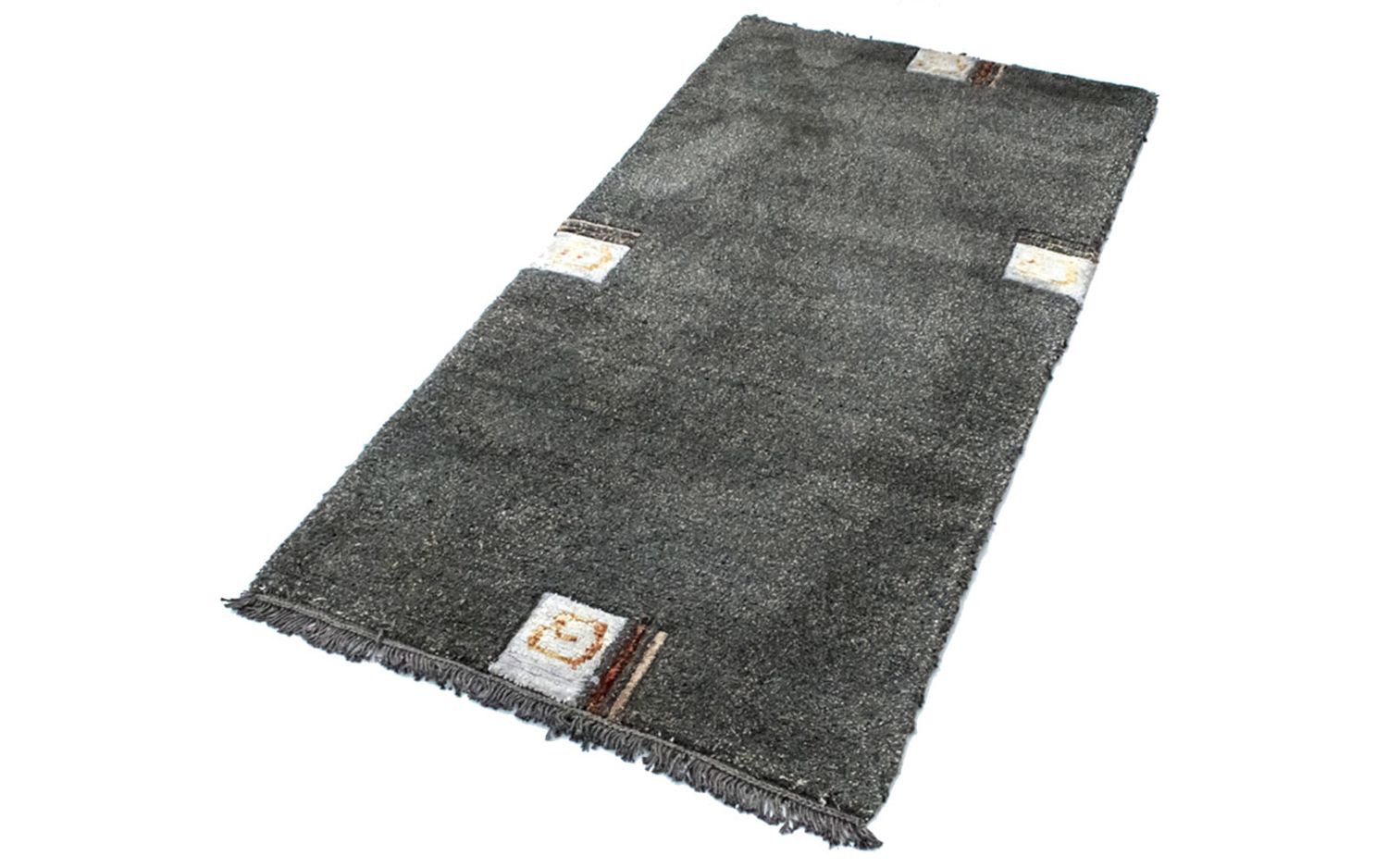 Tapis Népalais - 140 x 70 cm - argent