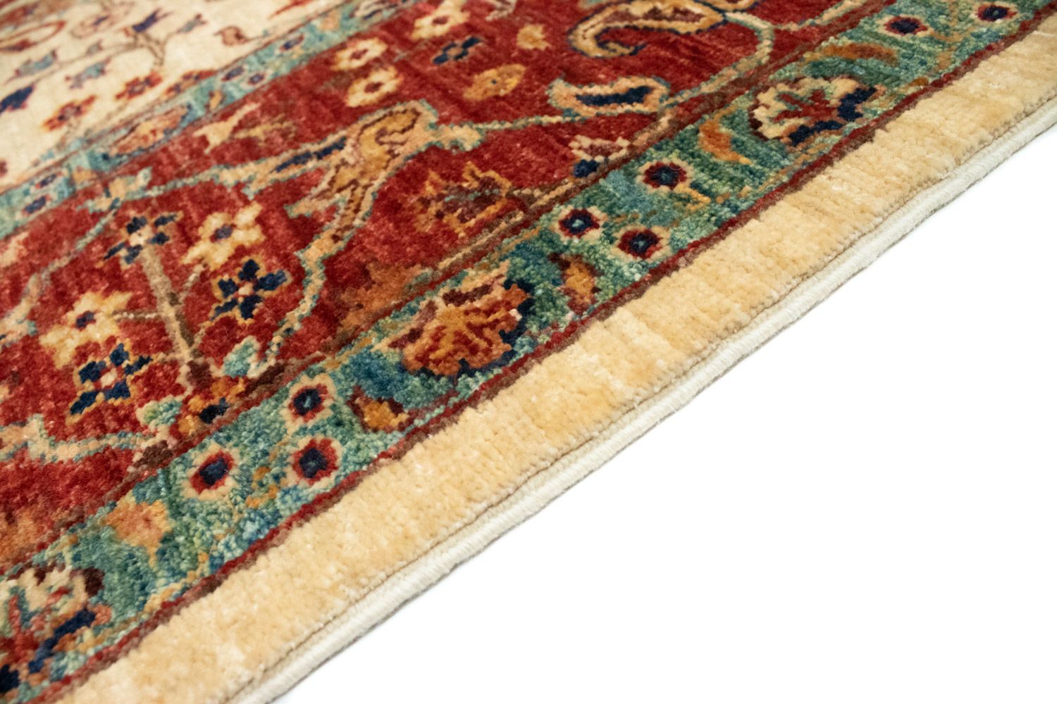 Afghaans tapijt - 199 x 156 cm - beige