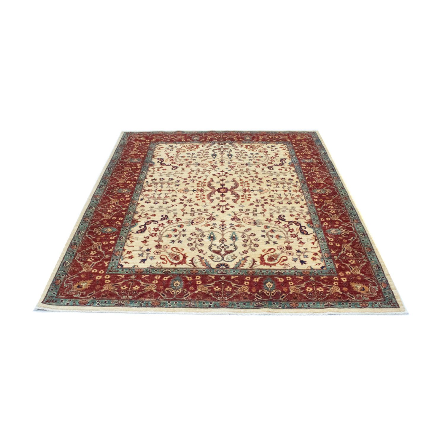 Afghaans tapijt - 199 x 156 cm - beige