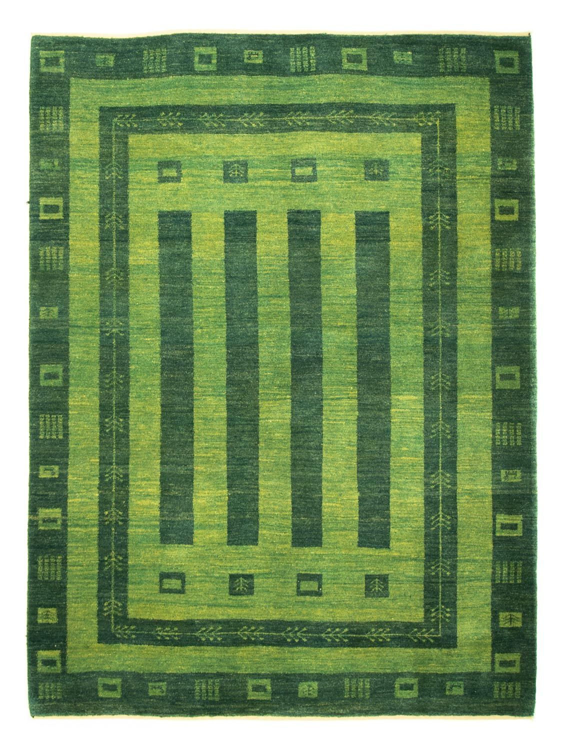 Gabbeh-teppe - persisk - 233 x 178 cm - grønn