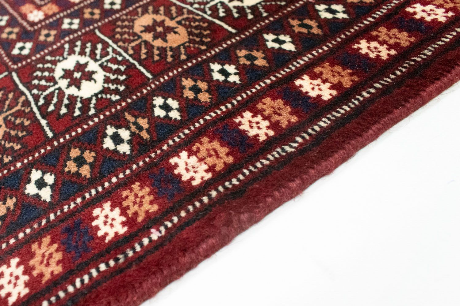 Tapis afghan - Boukhara - 186 x 121 cm - rouge