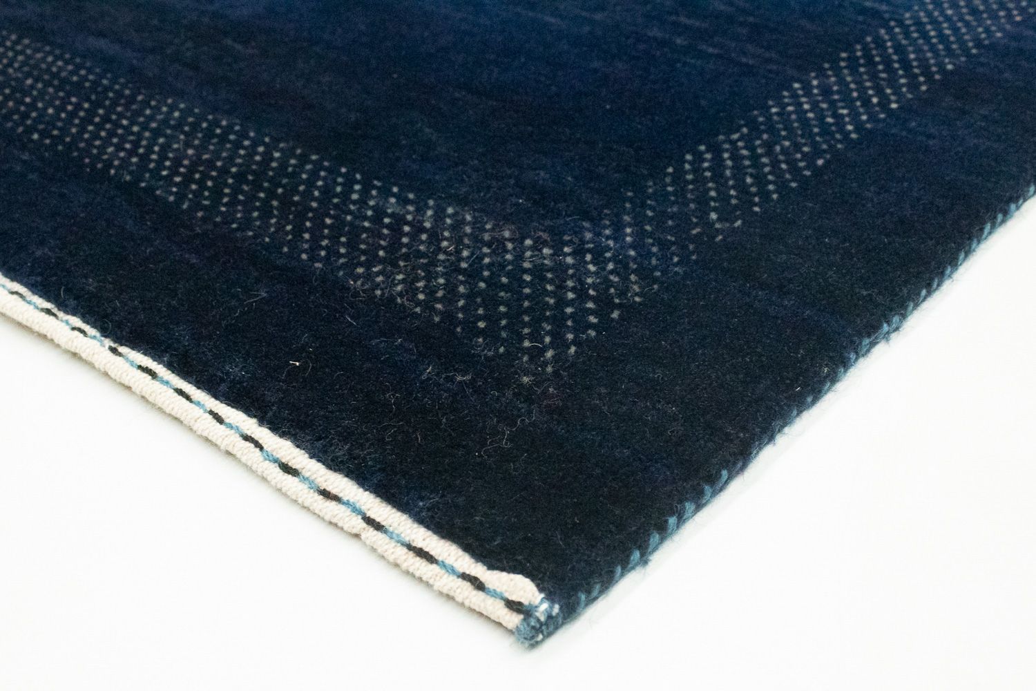 Tapis de couloir Tapis Gabbeh - Loribaft Persan - 242 x 80 cm - bleu foncé