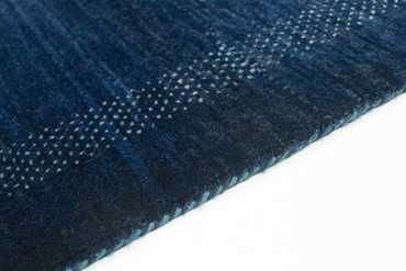 Corredor Tapete Gabbeh - Loribaft Persa - 242 x 80 cm - azul escuro