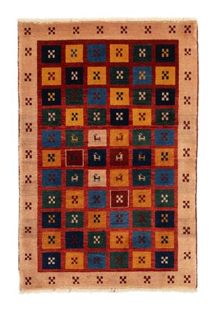 Tapis Gabbeh - Loribaft Persan - 150 x 97 cm - rouge clair