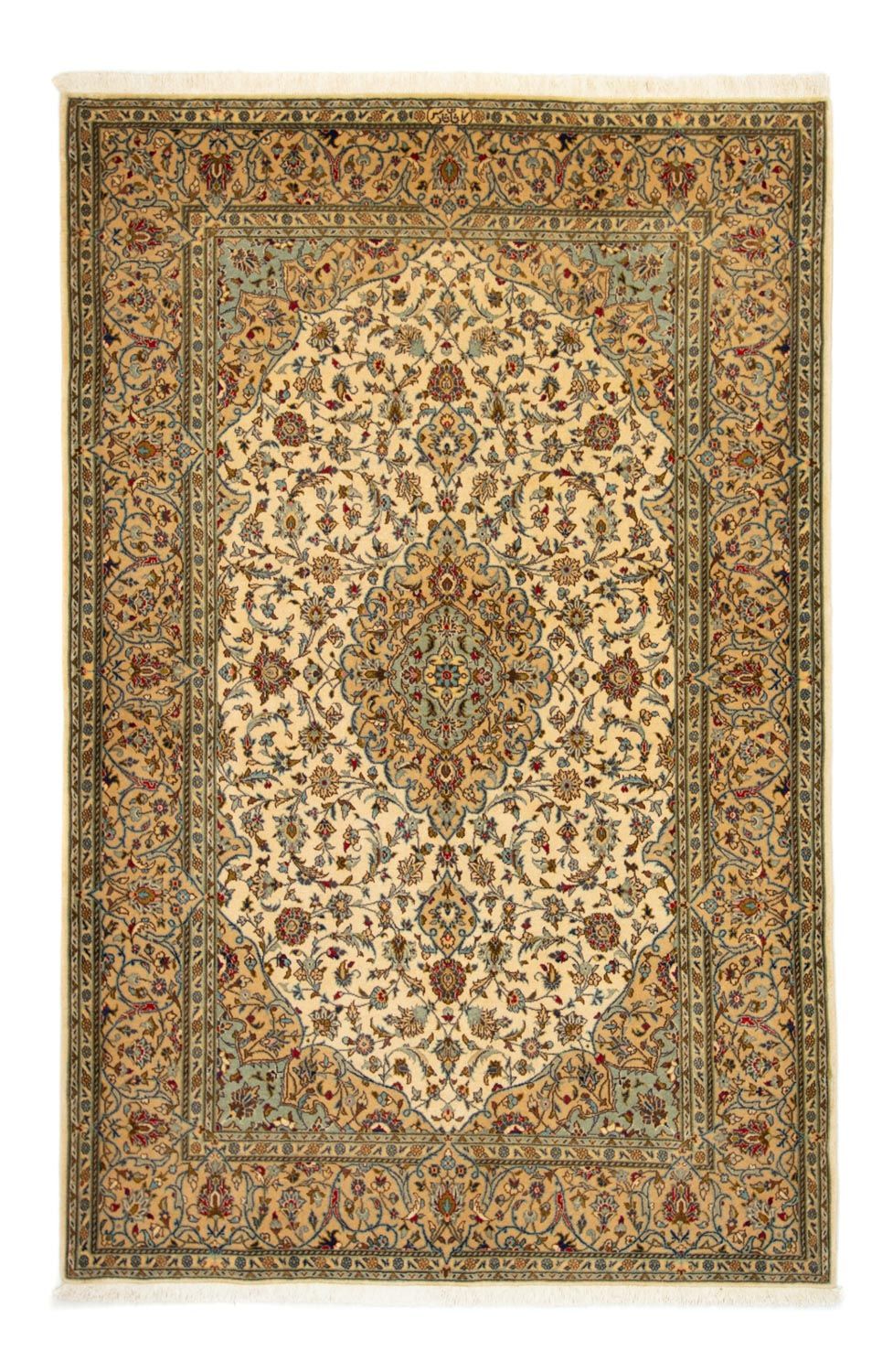 Tapis persan - Keshan - 216 x 142 cm - beige