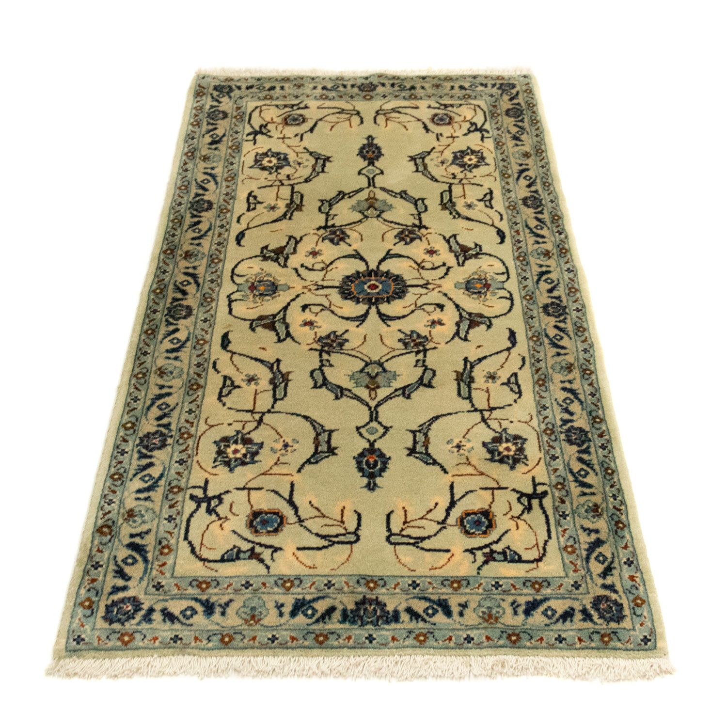 Alfombra persa - Keshan - 138 x 69 cm - verde