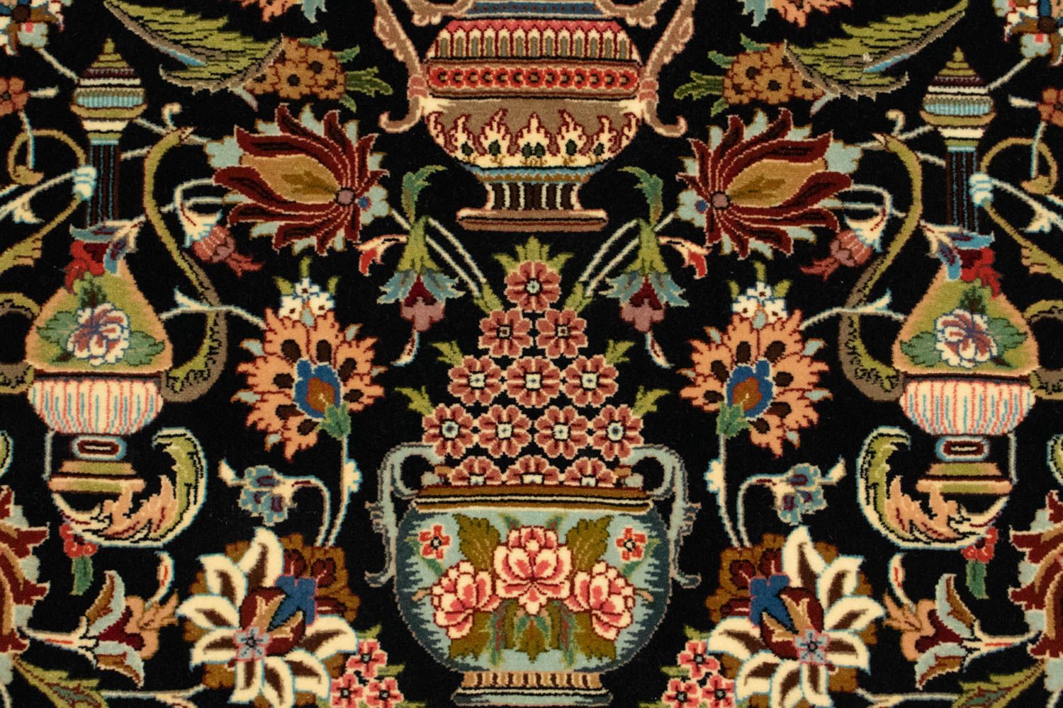 Alfombra persa - Ghom - 156 x 102 cm - negro