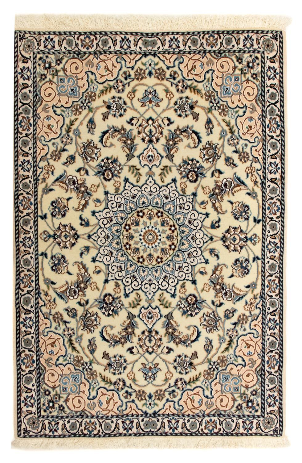 Perzisch tapijt - Nain - Koninklijk - 127 x 88 cm - beige