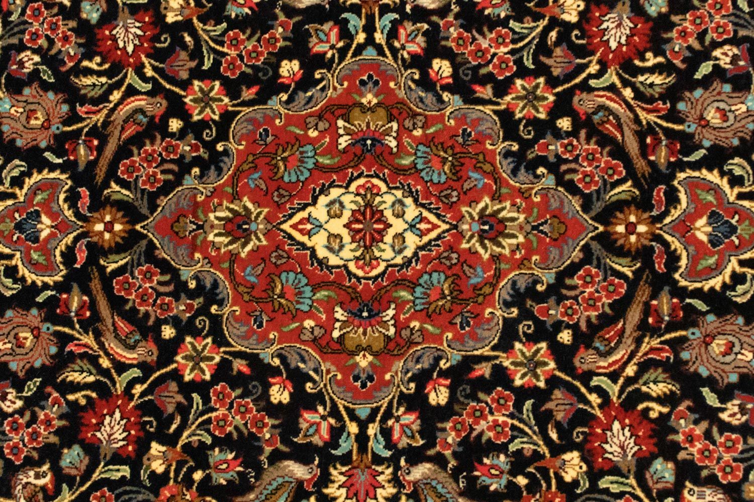 Alfombra persa - Ghom - 152 x 102 cm - negro