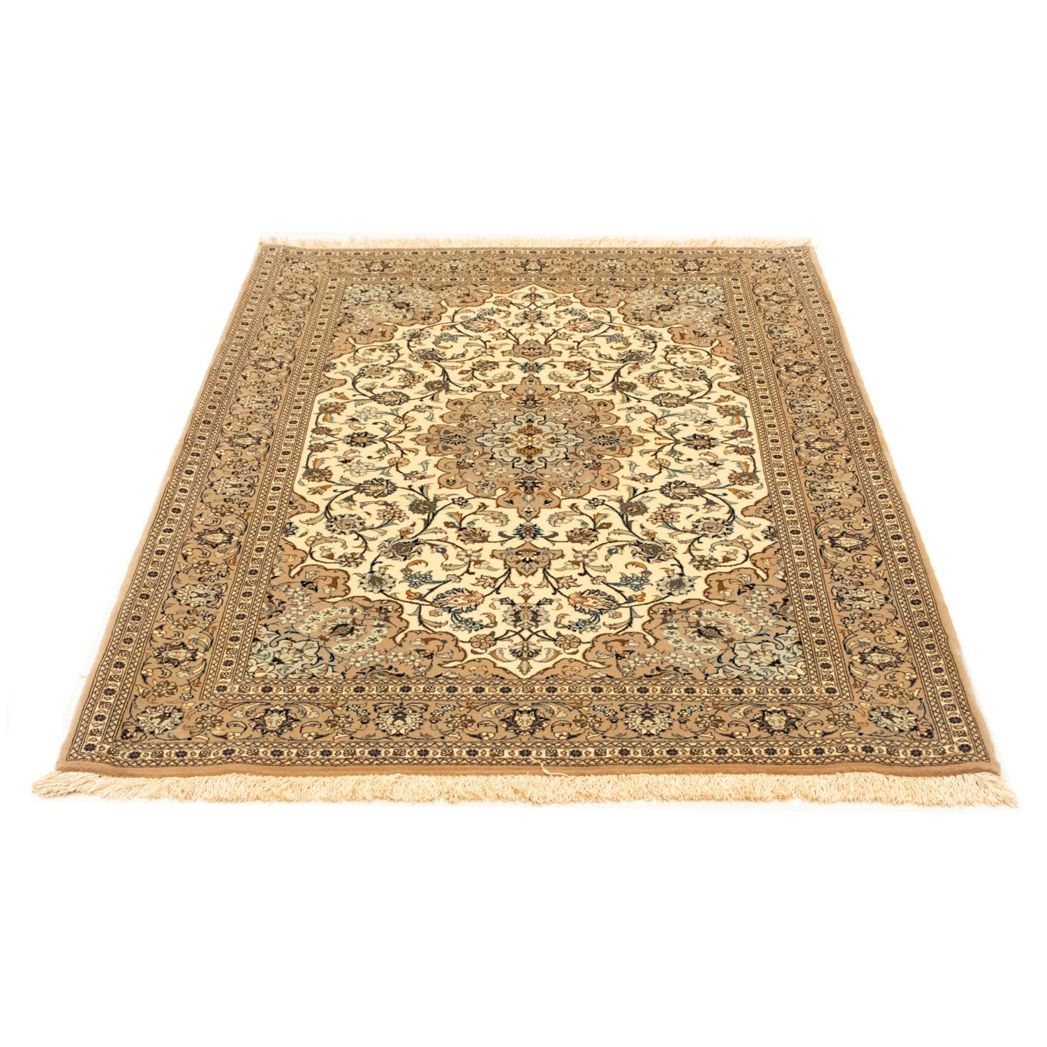 Alfombra persa - Ghom - 156 x 107 cm - beige