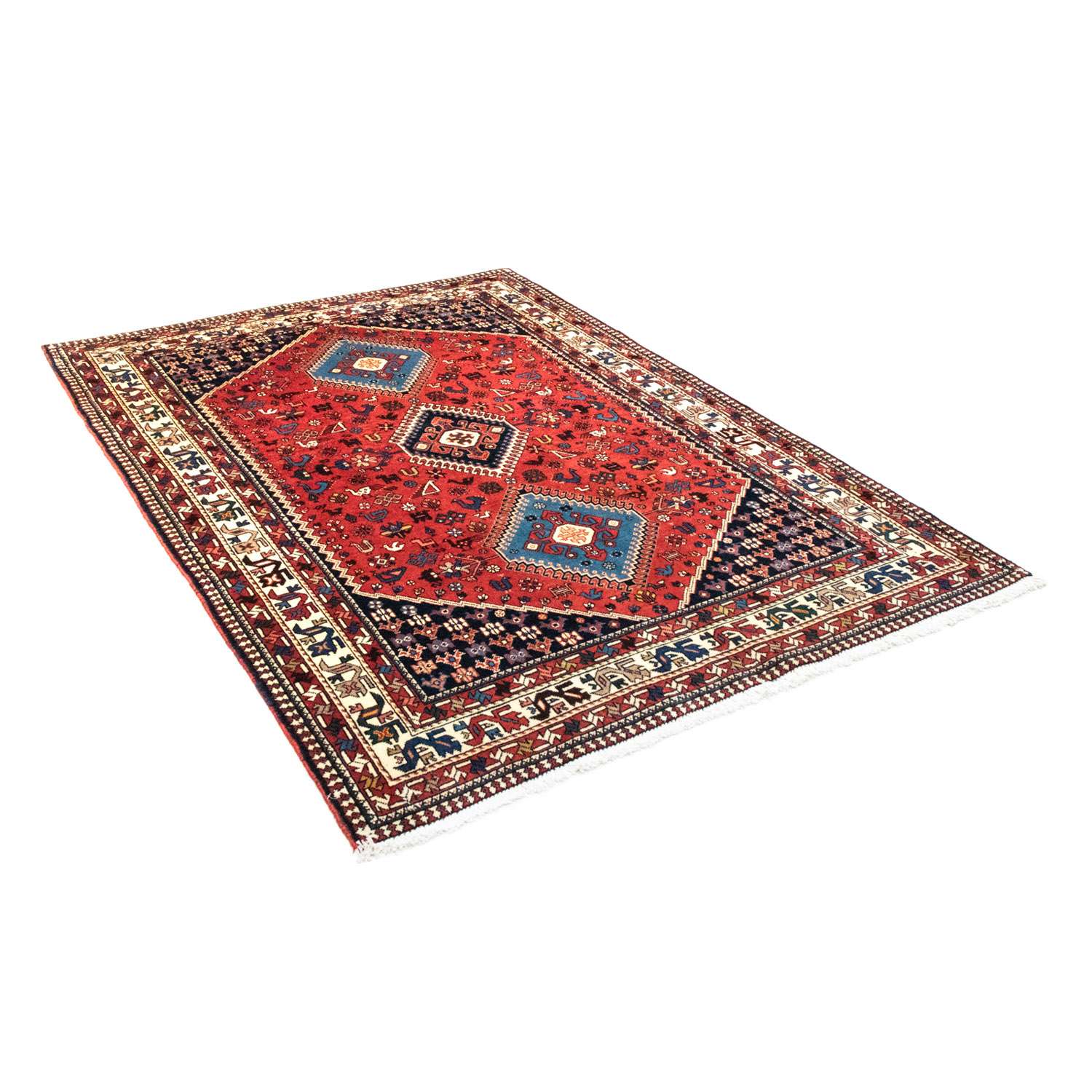 Perski dywan - Nomadyczny - 195 x 141 cm - czerwony