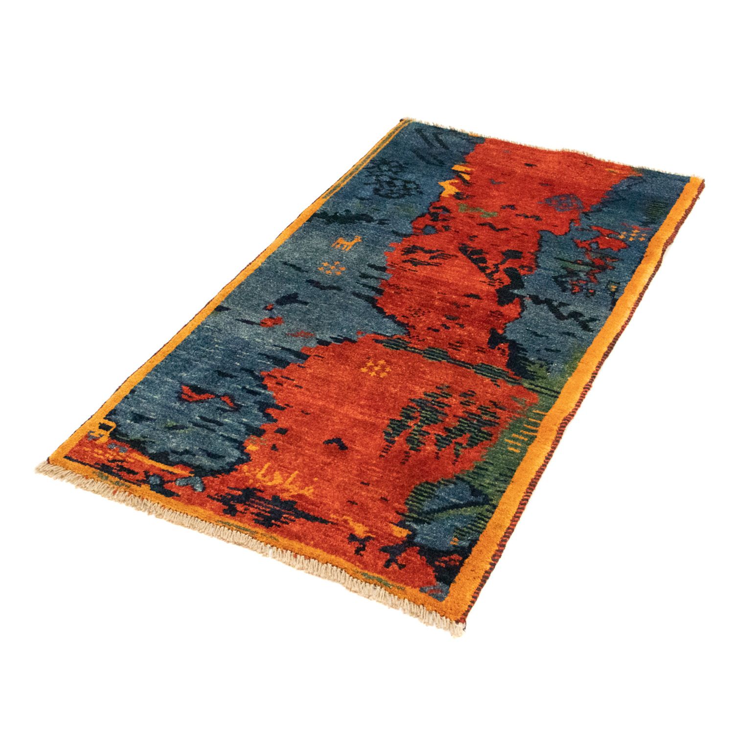 Alfombra Gabbeh - Persa - 126 x 69 cm - rojo