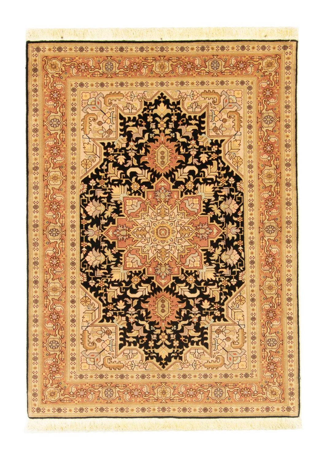 Perzisch tapijt - Tabriz - Royal - 142 x 100 cm - zwart