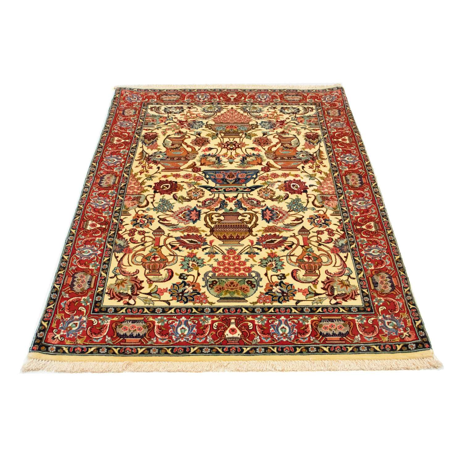 Perský koberec - Ghom - 170 x 104 cm - béžová