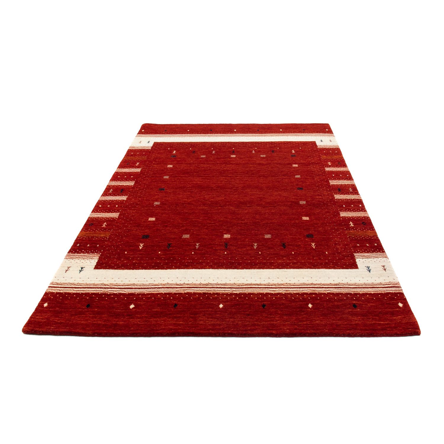 Alfombra Gabbeh - Loribaft Persa - 204 x 142 cm - rojo