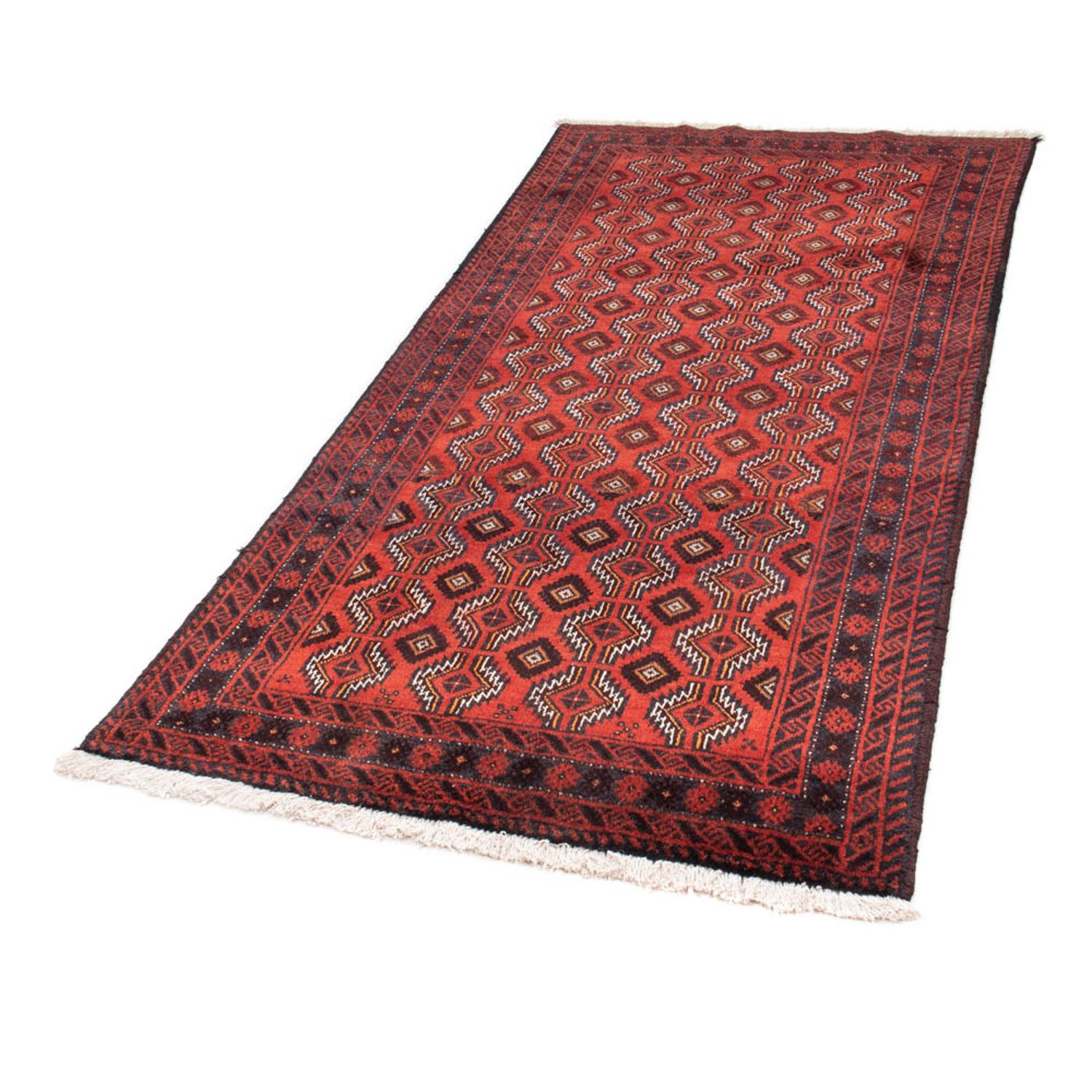 Loper Baluch tapijt - 201 x 99 cm - donkerrood