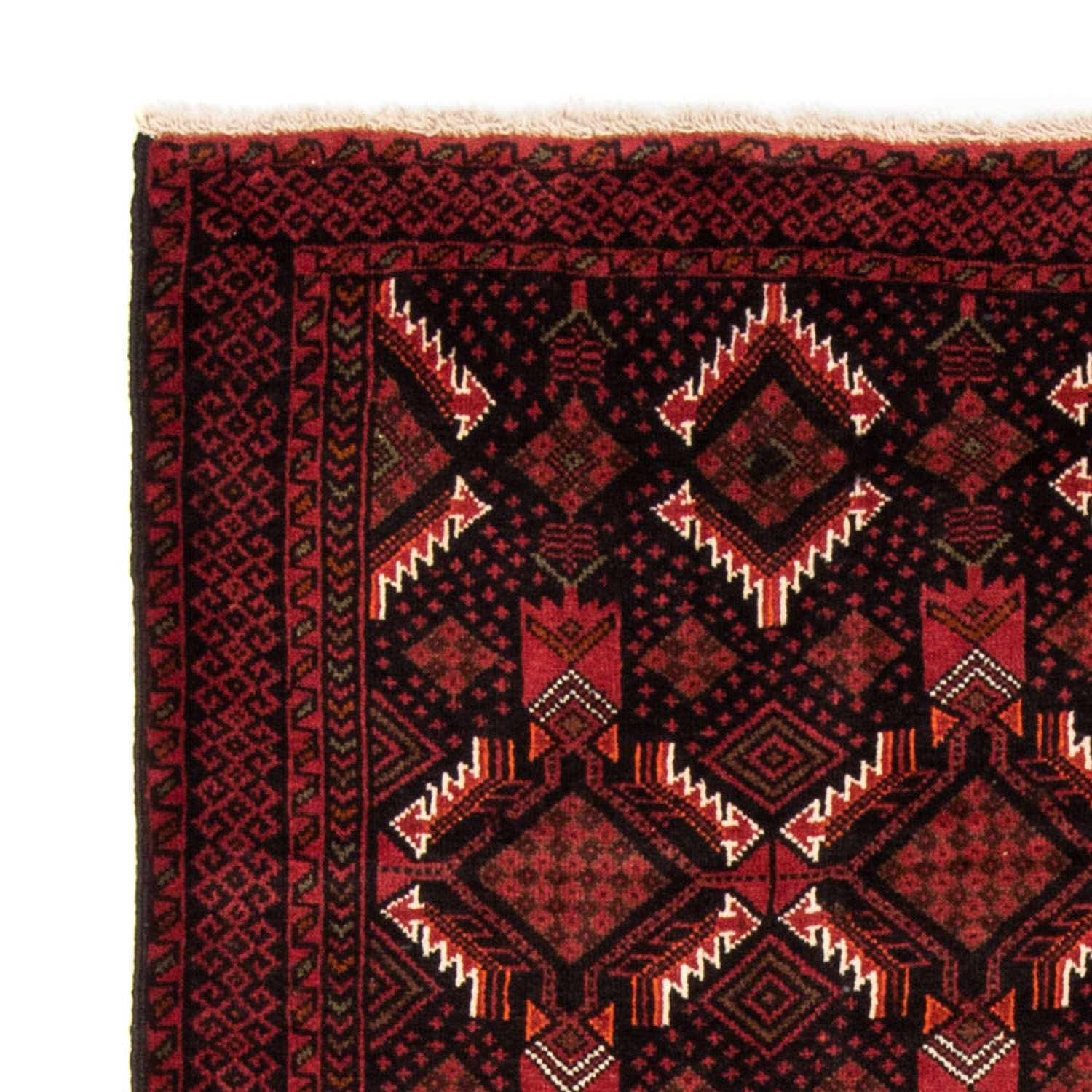 Runner Balúčský koberec - 206 x 113 cm - tmavě červená