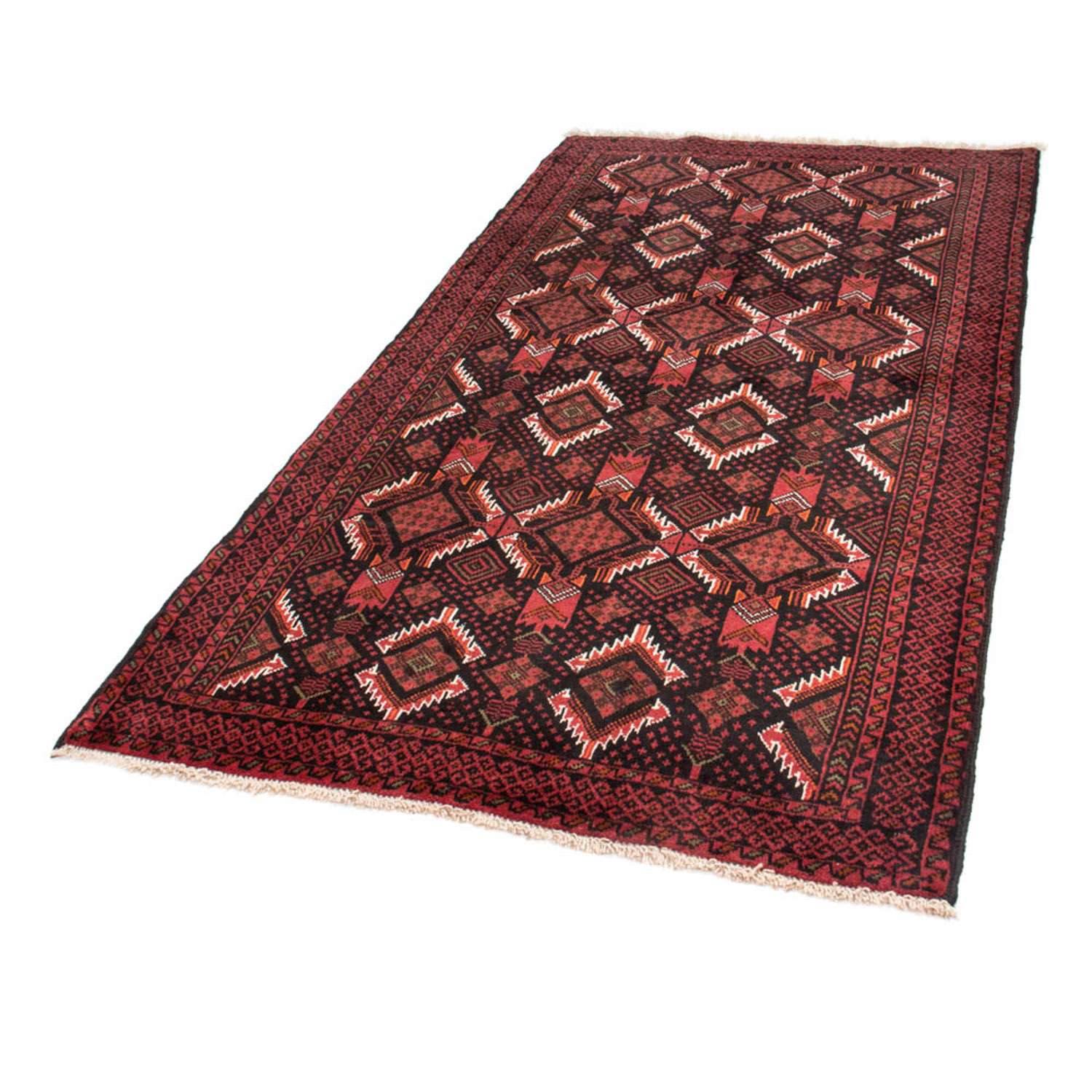 Loper Baluch tapijt - 206 x 113 cm - donkerrood