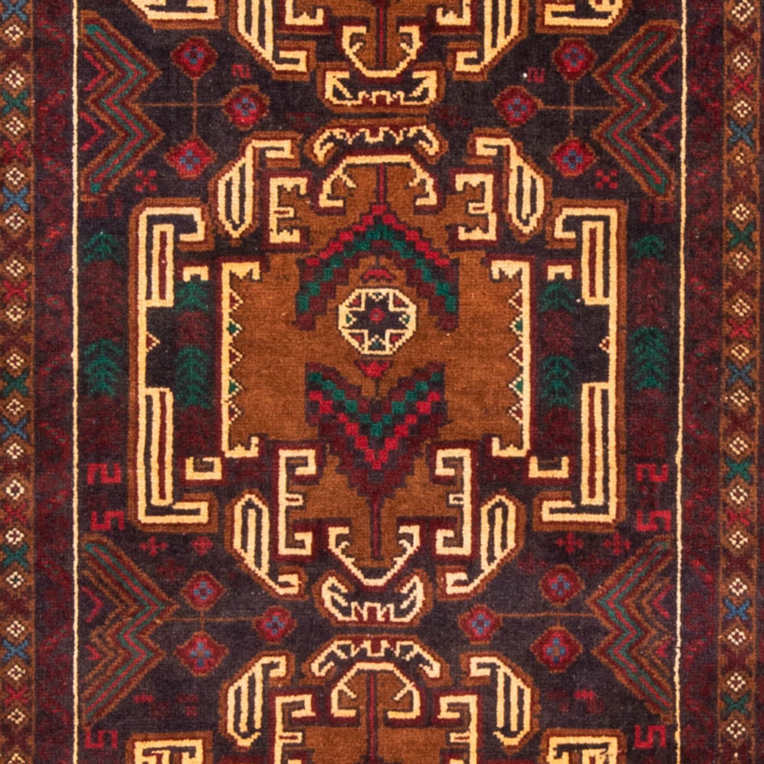 Alfombra de pasillo Alfombra Belutsch - 209 x 111 cm - rojo oscuro