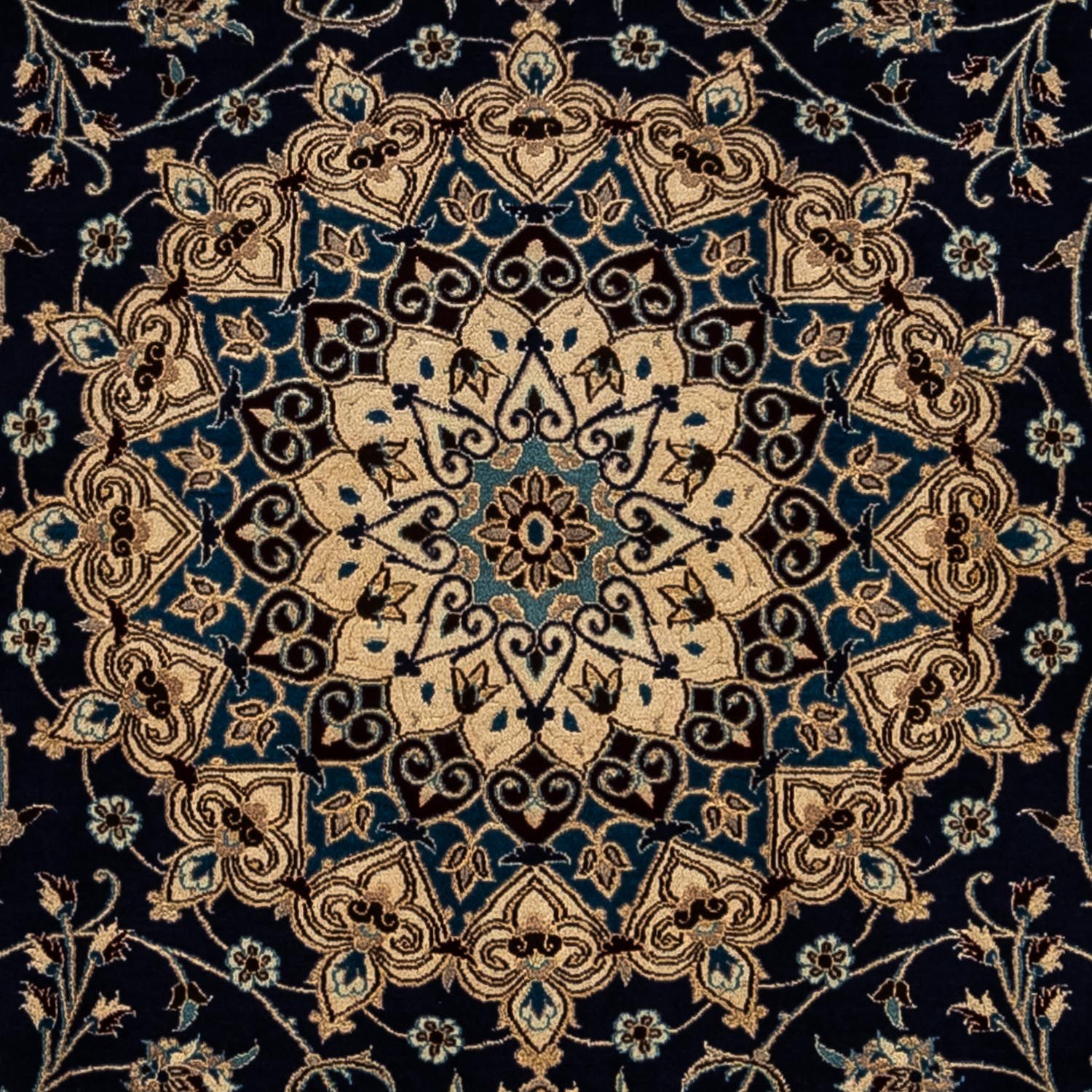 Alfombra persa - Nain - 350 x 258 cm - azul oscuro