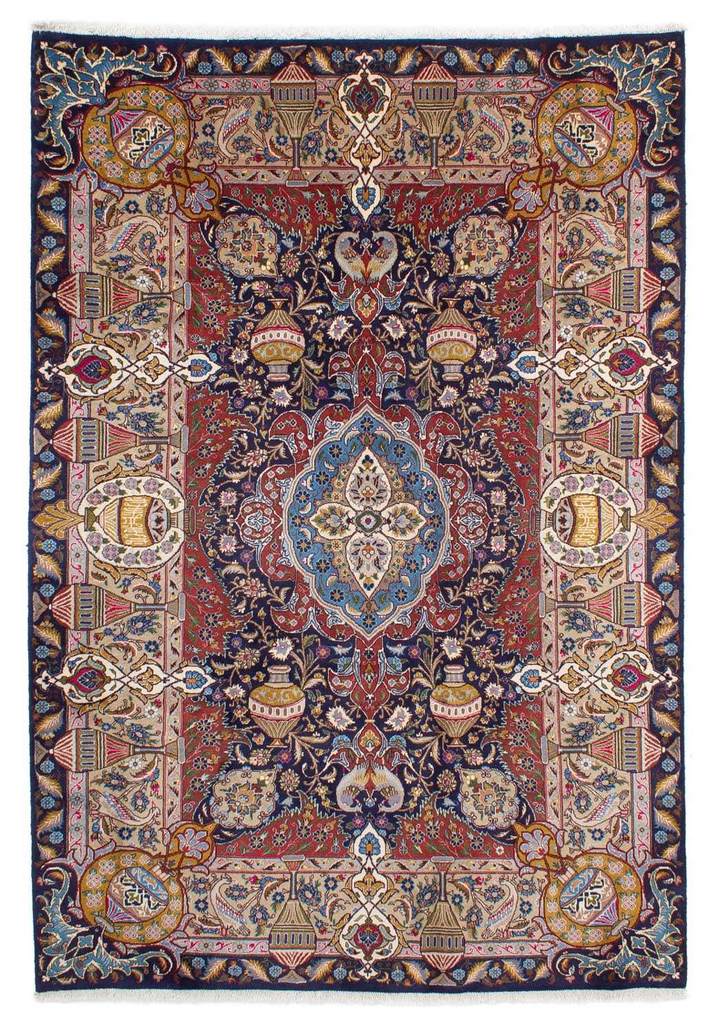 Tapis persan - Classique - 288 x 203 cm - bleu foncé