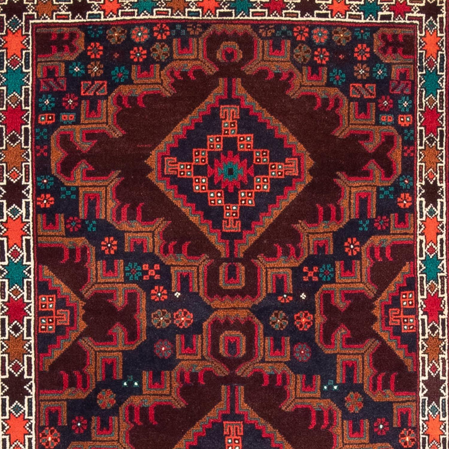 Runner Belutsch Rug - 197 x 105 cm - dark red