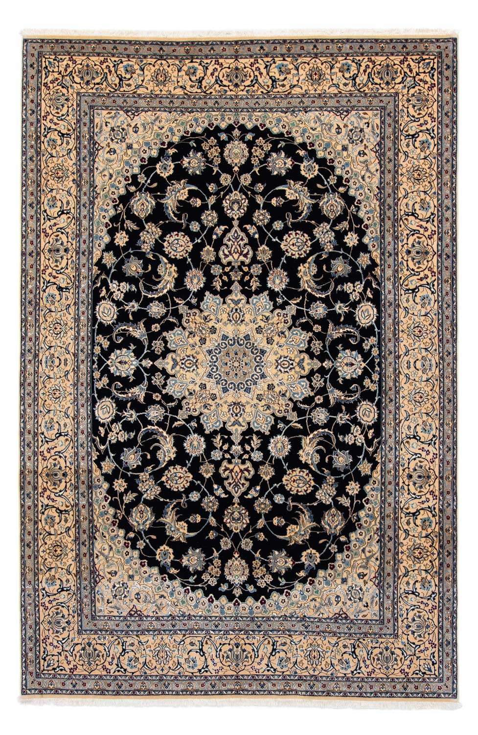 Perzisch tapijt - Nain - Koninklijk - 300 x 205 cm - zwart