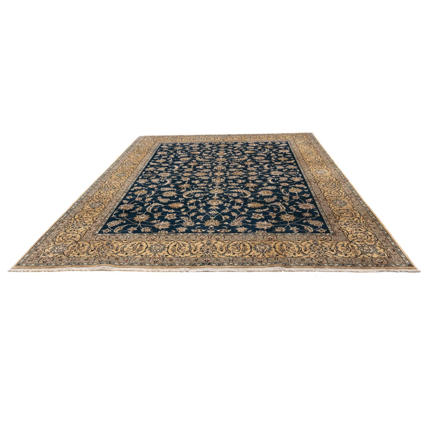 Tapis persan - Nain - Royal - 339 x 250 cm - bleu foncé