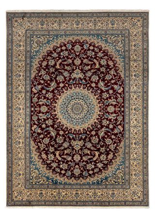 Tapis persan - Nain - Royal - 344 x 245 cm - rouge foncé